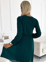 numoco Plissiertes Chiffonkleid mit Ausschnitt - grün Numoco ISABELLE