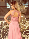 numoco Langes Kleid mit gesticktem Ausschnitt - pink Numoco LEA