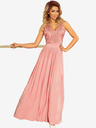 numoco Langes Kleid mit gesticktem Ausschnitt - pink Numoco LEA