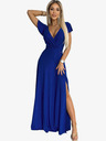 numoco Glitzerndes langes Kleid mit Ausschnitt - blau Numoco CRYSTAL