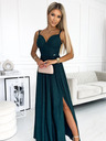 numoco Langes trägerloses Kleid aus Brokat - grün Numoco JOVITE