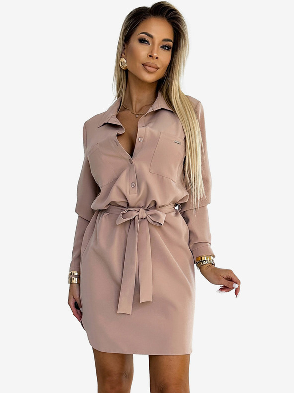 numoco Kleid mit Taschen - beige Numoco CAMILLE