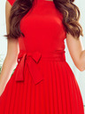numoco Plissee-Kleid mit kurzen Ärmeln - rot Numoco LILA