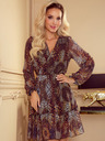 numoco Chiffonkleid mit Ausschnitt und Rüschen - Leopardenmuster Numoco LAUREN