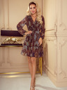 numoco Chiffonkleid mit Ausschnitt und Rüschen - Leopardenmuster Numoco LAUREN