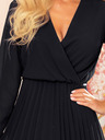 numoco Plissee-Kleid mit Ausschnitt und langen Ärmeln - Schwarz Numoco ISABELLE