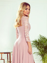 numoco Elegantes langes Spitzenkleid mit Dekolleté - schmutziges Pink Numoco AMBER