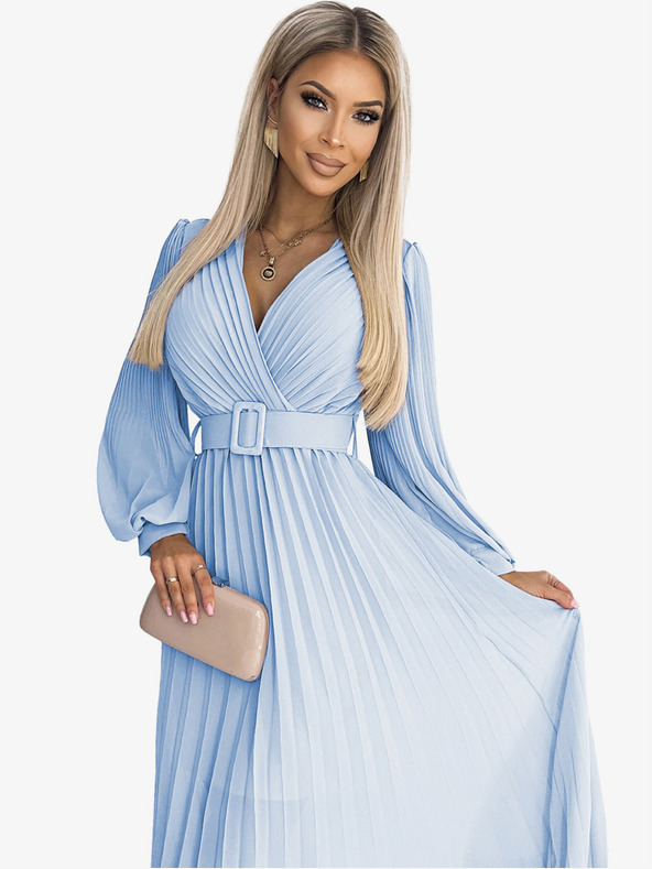 numoco Kleid mit Gürtelausschnitt - hellblau Numoco KLARA