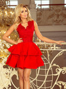 numoco Exklusives Kleid mit Spitzenausschnitt - rot Numoco CHARLOTTE