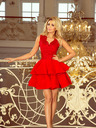 numoco Exklusives Kleid mit Spitzenausschnitt - rot Numoco CHARLOTTE