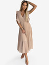 numoco Plisseekleid mit Rüschen an Schultern und Ausschnitt - Beige Numoco EMILY