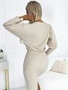 numoco Gestreiftes Kleid mit Manschettenärmeln - beige Numoco LARA