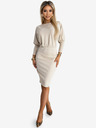 numoco Gestreiftes Kleid mit Manschettenärmeln - beige Numoco LARA