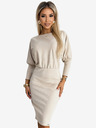 numoco Gestreiftes Kleid mit Manschettenärmeln - beige Numoco LARA