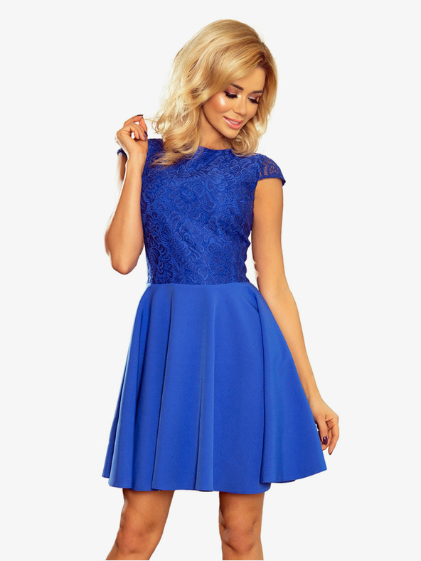 numoco Kleid mit Spitze - blau Numoco MARTA
