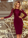 numoco Elegantes Bleistiftkleid mit Spitze - burgunderrot Numoco EMMA