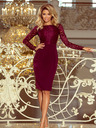 numoco Elegantes Bleistiftkleid mit Spitze - burgunderrot Numoco EMMA
