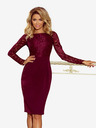 numoco Elegantes Bleistiftkleid mit Spitze - burgunderrot Numoco EMMA