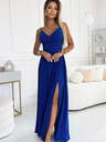 numoco Elegantes trägerloses Maxikleid - blau mit Glitzer Numoco CHIARA