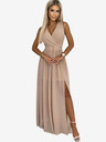 numoco Langes Kleid mit Ausschnitt und Schleife - beige Numoco JUSTINE