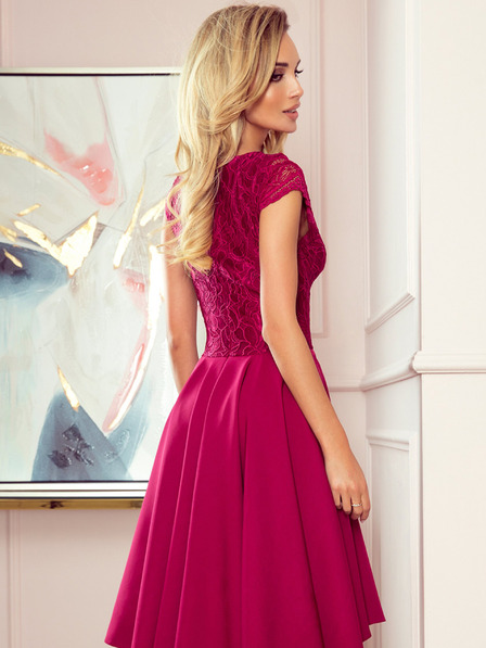 numoco Exklusives Kleid mit Spitze - burgunderrot Numoco PATRICIA