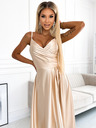 numoco Elegantes trägerloses Maxikleid aus Satin - gold Numoco CHIARA