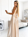 numoco Elegantes trägerloses Maxikleid aus Satin - gold Numoco CHIARA
