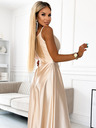 numoco Elegantes trägerloses Maxikleid aus Satin - gold Numoco CHIARA
