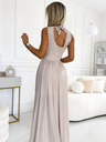 numoco Langes Kleid mit Dekolleté und Rückenschnürung - beige mit Glitzer Numoco JUSTINE