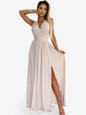 numoco Langes Kleid mit Dekolleté und Rückenschnürung - beige mit Glitzer Numoco JUSTINE