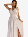 numoco Langes Kleid mit Dekolleté und Rückenschnürung - beige mit Glitzer Numoco JUSTINE