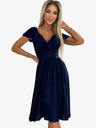 numoco Kurzärmeliges Kleid mit Ausschnitt und kurzen Ärmeln - dunkelblau mit Glitzer Numoco MATILDE