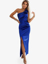 numoco Langes Satin-One-Shoulder-Kleid mit Rosen - Blau Numoco AURORA