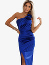 numoco Langes Satin-One-Shoulder-Kleid mit Rosen - Blau Numoco AURORA