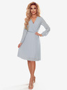 numoco Plissee-Kleid mit Ausschnitt und langen Ärmeln - grau Numoco ISABELLE