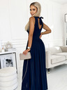 numoco Langes Kleid mit Ausschnitt und Bindeband - dunkelblau Numoco JUSTINE