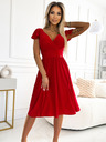 numoco Kleid mit Neckholder und kurzen Ärmeln - rot mit Glitzer Numoco MATILDE