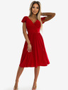numoco Kleid mit Neckholder und kurzen Ärmeln - rot mit Glitzer Numoco MATILDE