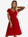 numoco Kleid mit Neckholder und kurzen Ärmeln - rot mit Glitzer Numoco MATILDE