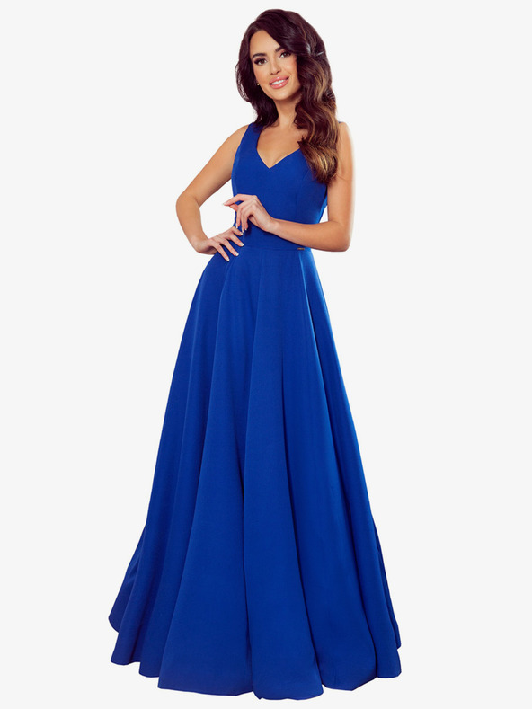 numoco Langes Kleid mit Dekolleté - blau Numoco CINDY