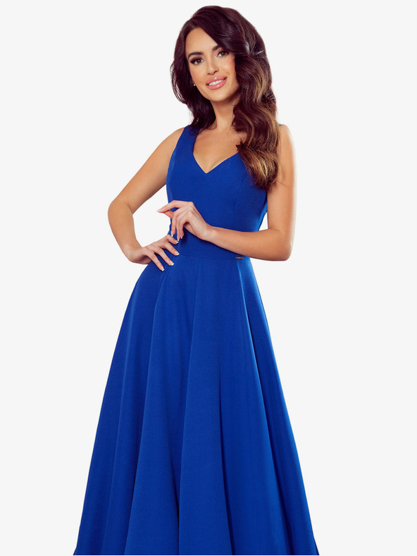 numoco Langes Kleid mit Dekolleté - blau Numoco CINDY