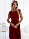 numoco Plissiertes kurzärmeliges Kleid - burgunderrot Numoco LILA