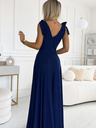 numoco Langes Kleid mit Dekolleté und Schulterbändern - dunkelblau mit Glitzer Numoco ELENA