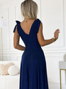 numoco Langes Kleid mit Dekolleté und Schulterbändern - dunkelblau mit Glitzer Numoco ELENA