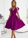 numoco Kleid mit ausgestelltem Ausschnitt - fuchsia mit Glitzer Numoco SCARLETT