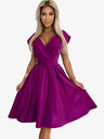 numoco Kleid mit ausgestelltem Ausschnitt - fuchsia mit Glitzer Numoco SCARLETT