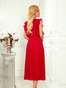 numoco Plisseekleid mit Rüschen und Ausschnitt - Rot Numoco EMILY