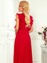 numoco Plisseekleid mit Rüschen und Ausschnitt - Rot Numoco EMILY