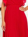 numoco Plisseekleid mit Rüschen und Ausschnitt - Rot Numoco EMILY