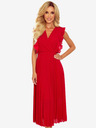 numoco Plisseekleid mit Rüschen und Ausschnitt - Rot Numoco EMILY